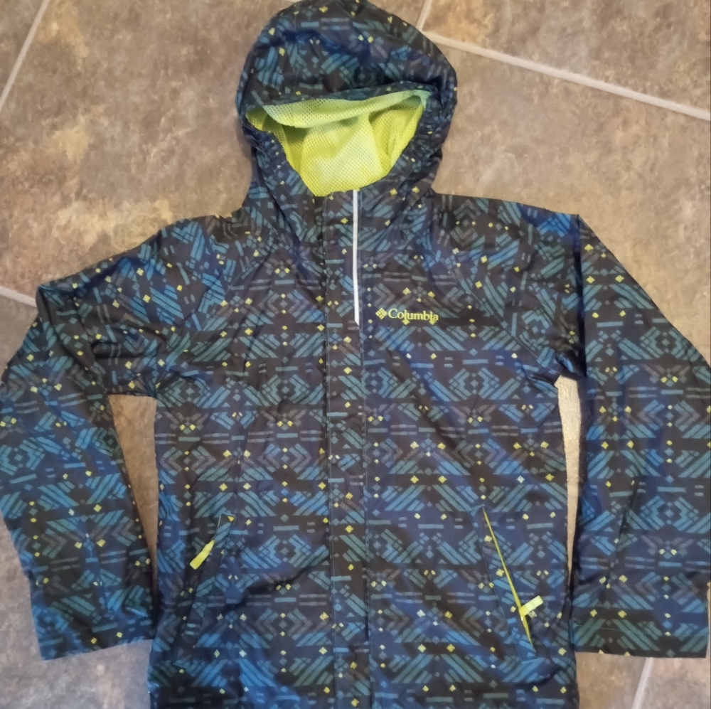 Columbia Kids' Navy and Lime Raincoat